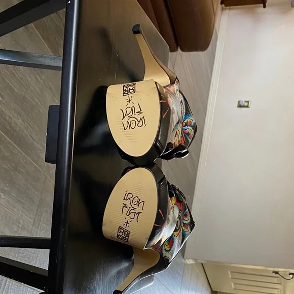 Iron Fist Black and Multicolor Peep Toe Boots - Picture 4 of 7